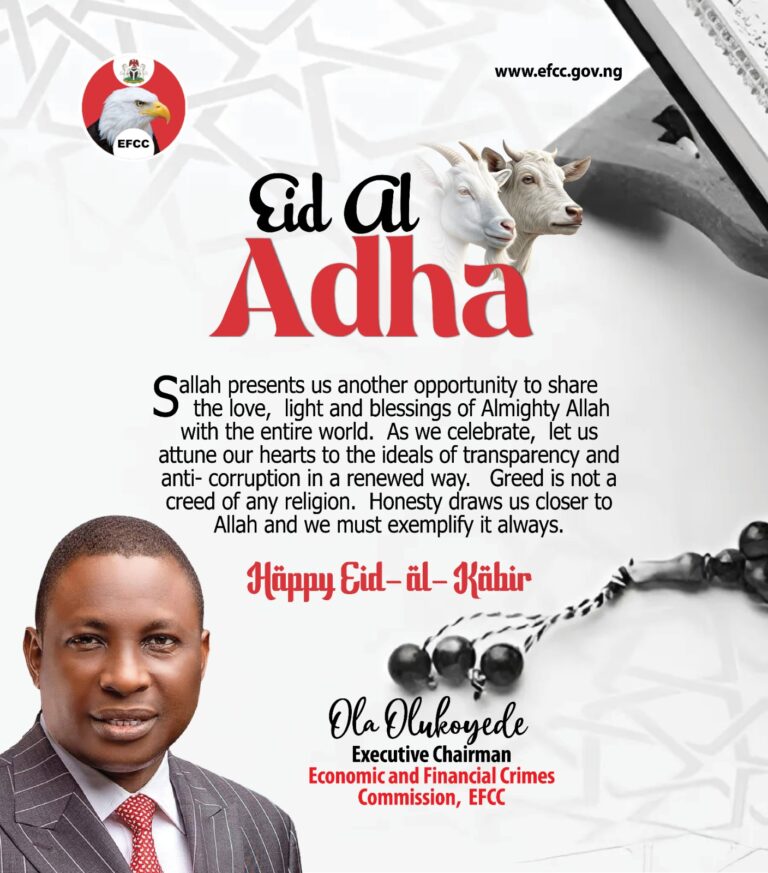 Olukoyede Calls for Renewed Commitment to Anti-Corruption Ideals at Sallah